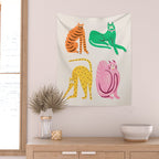 Pop Cats: Modern Collage Pop Art Wall Tapestry Gallery Image 2
