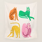 Pop Cats: Modern Collage Pop Art Wall Tapestry Gallery Image 4