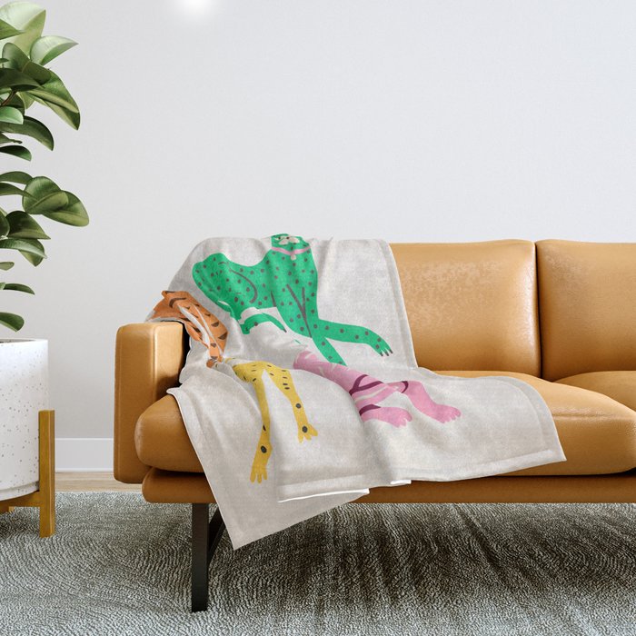 Pop Cats: Modern Collage Pop Art Throw Blanket Gallery Image 1