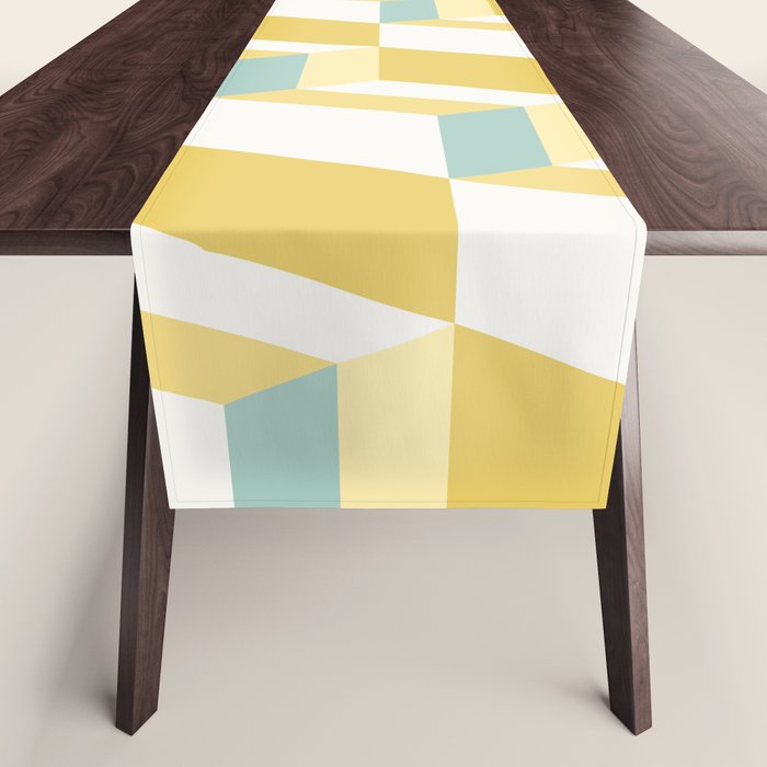 Cuboid Geometric Abstract Shapes Pattern XXXVI Table Runner Gallery Image 1