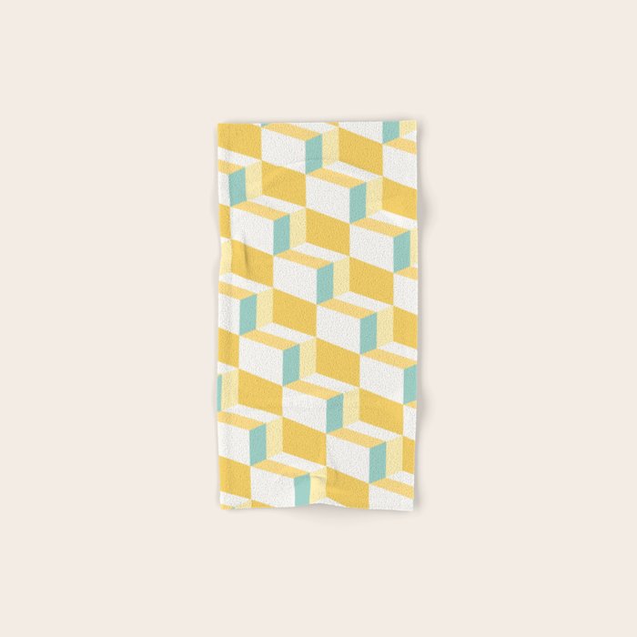 Cuboid Geometric Abstract Shapes Pattern XXXVI Bath Towel Gallery Image 1