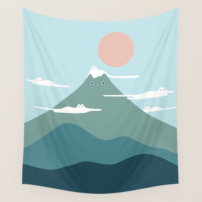 Cat Landscape 72B Wall Tapestry Gallery Image 1
