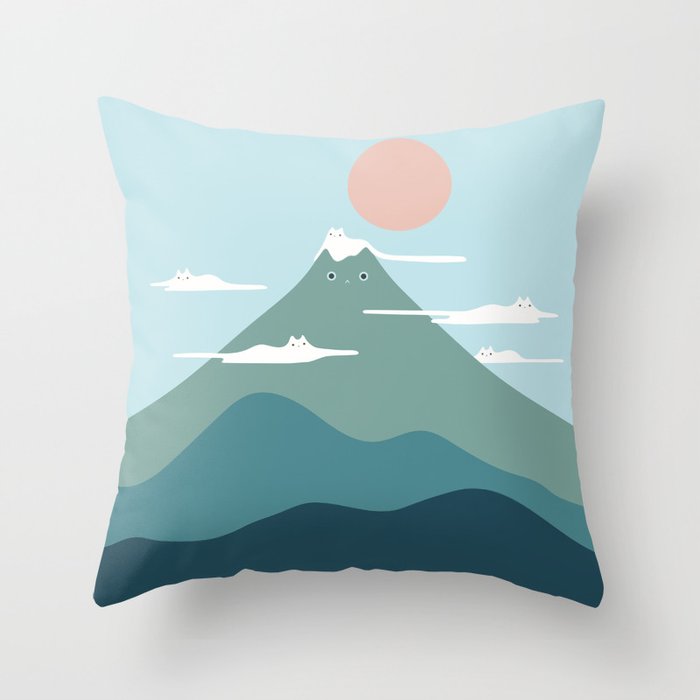 Cat Landscape 72B Throw Pillow Gallery Image 6
