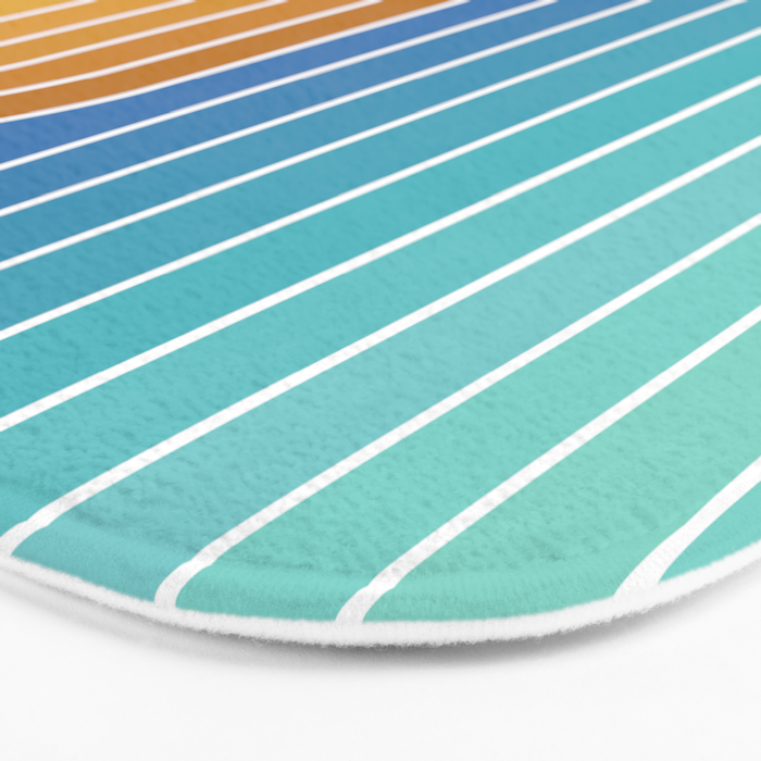 Gradient Curvature XII Beachy Blue and Orange Bath Mat Gallery Image 3