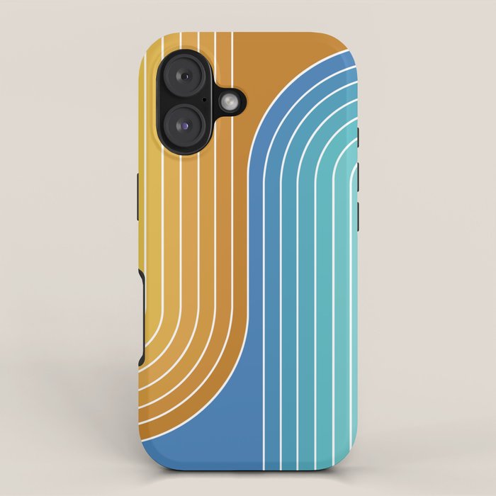 Gradient Curvature XII Beachy Blue and Orange iPhone Case Gallery Image 1