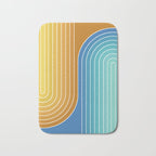 Gradient Curvature XII Beachy Blue and Orange Bath Mat Gallery Image 1