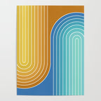 Gradient Curvature XII Beachy Blue and Orange Poster Gallery Image 4