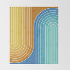 Gradient Curvature XII Beachy Blue and Orange Throw Blanket Gallery Image 2