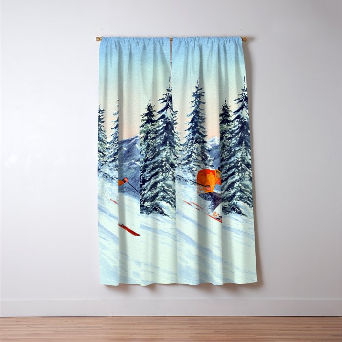 Skiing The Clear Leader Window Curtain Gallery Image 3