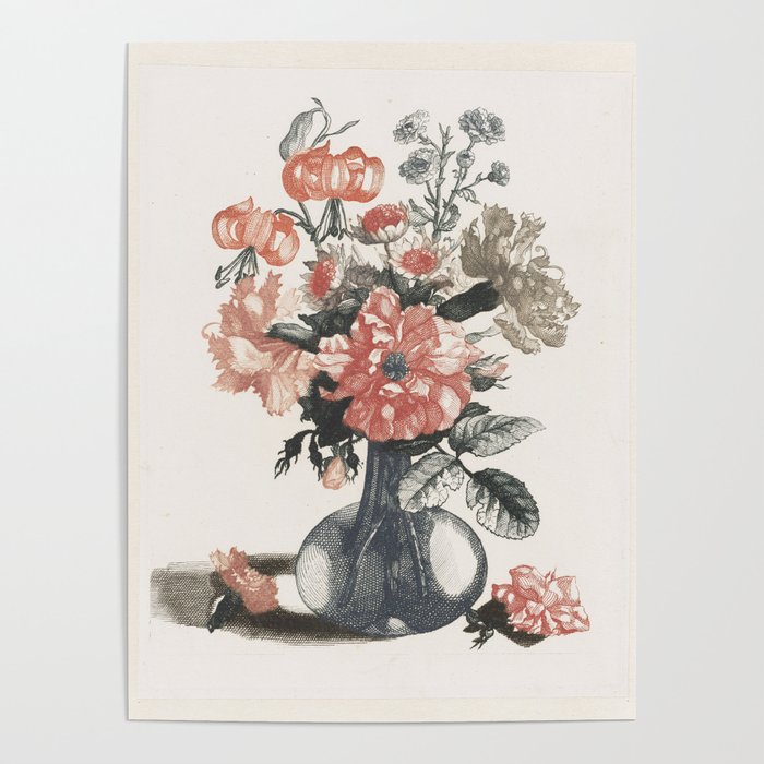 Five Prints of Flowers in Glass Vases, anonymous, after Jean Baptiste Monnoyer  1688   1698 Poster Gallery Image 4