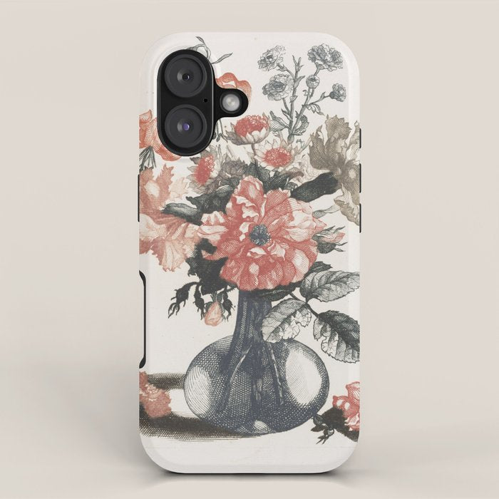 Five Prints of Flowers in Glass Vases, anonymous, after Jean Baptiste Monnoyer  1688   1698 iPhone Case Gallery Image 1