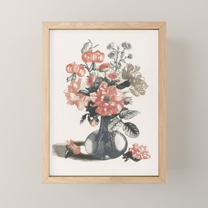 Five Prints of Flowers in Glass Vases, anonymous, after Jean Baptiste Monnoyer  1688   1698 Mini Art Print Gallery Image 1