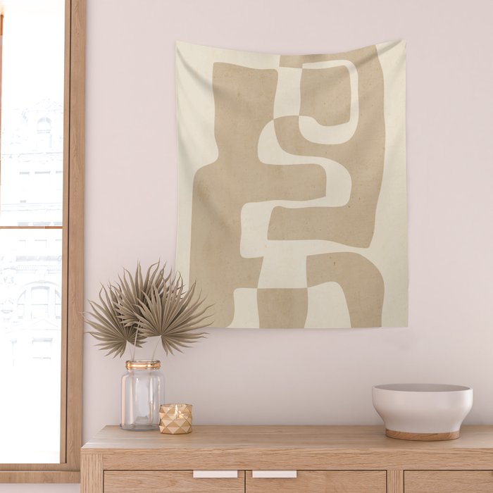 Abstract Art 55/beige 2 Wall Tapestry Gallery Image 2