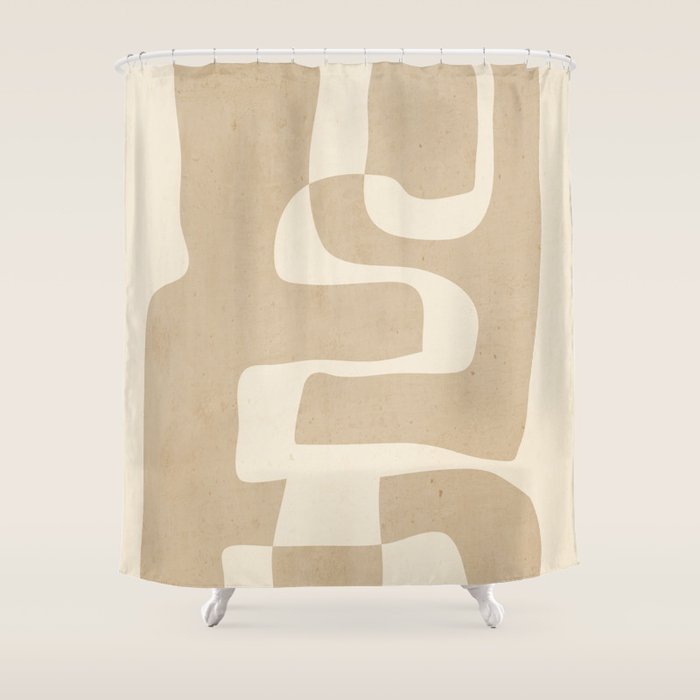 Abstract Art 55/beige 2 Shower Curtain Gallery Image 1
