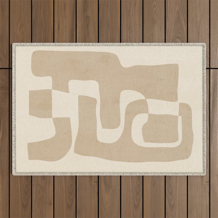 Abstract Art 55/beige 2 Outdoor Rug Gallery Image 1