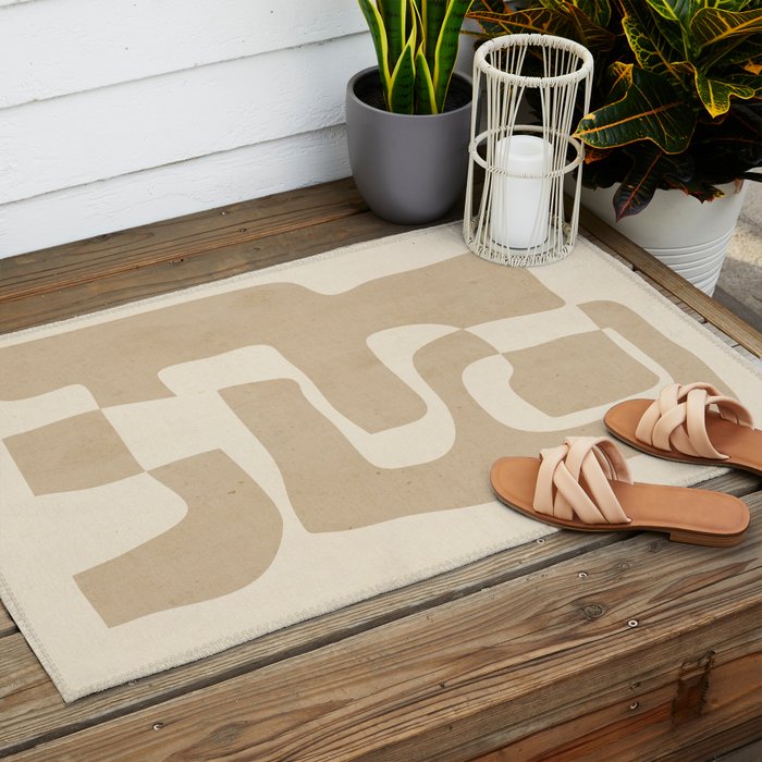 Abstract Art 55/beige 2 Outdoor Rug Gallery Image 2