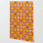 Pink Happy Face Checkered Print Wallpaper Gallery Image 2