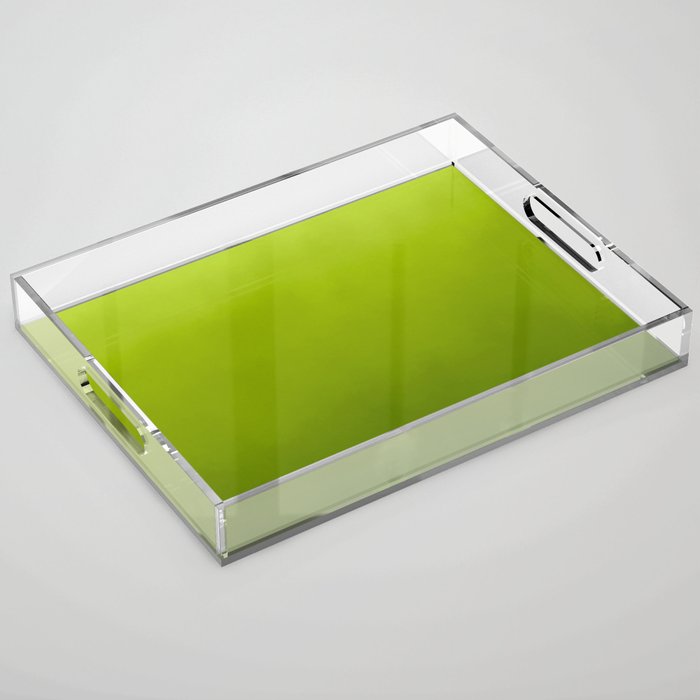 Fresh Green Ombre Abstract Watercolor Acrylic Tray Gallery Image 1