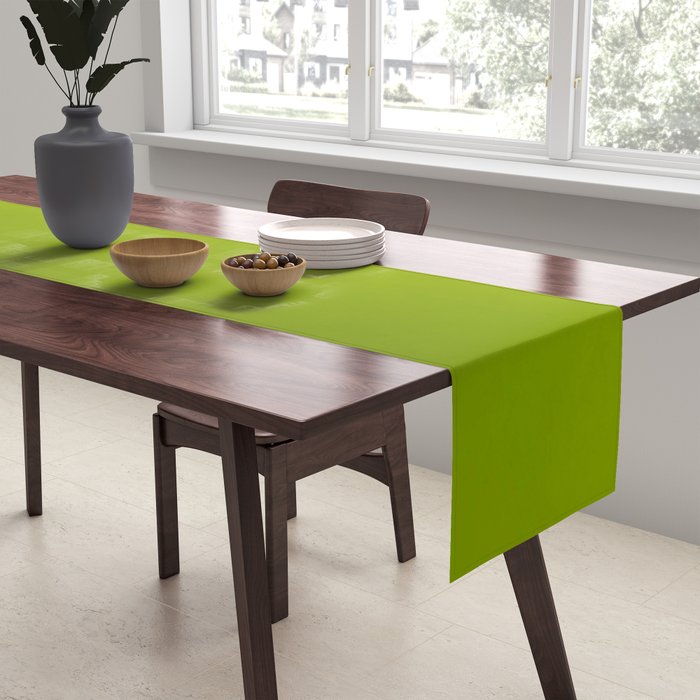 Fresh Green Ombre Abstract Watercolor Table Runner Gallery Image 2