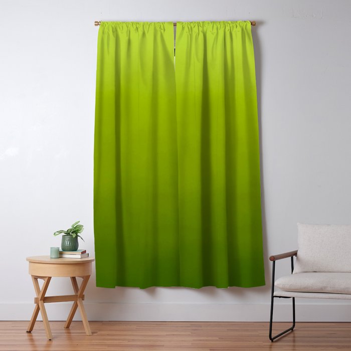 Fresh Green Ombre Abstract Watercolor Window Curtain Gallery Image 5