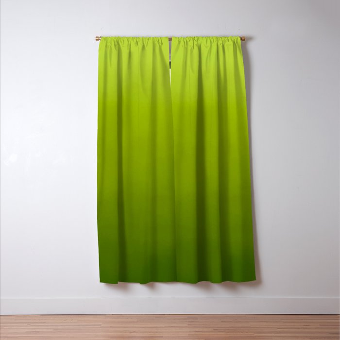 Fresh Green Ombre Abstract Watercolor Window Curtain Gallery Image 3