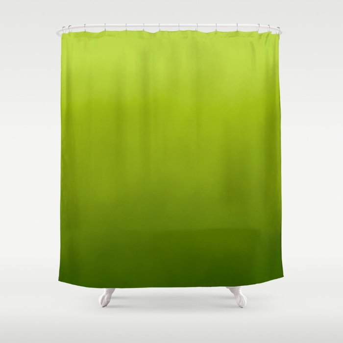 Fresh Green Ombre Abstract Watercolor Shower Curtain Gallery Image 1