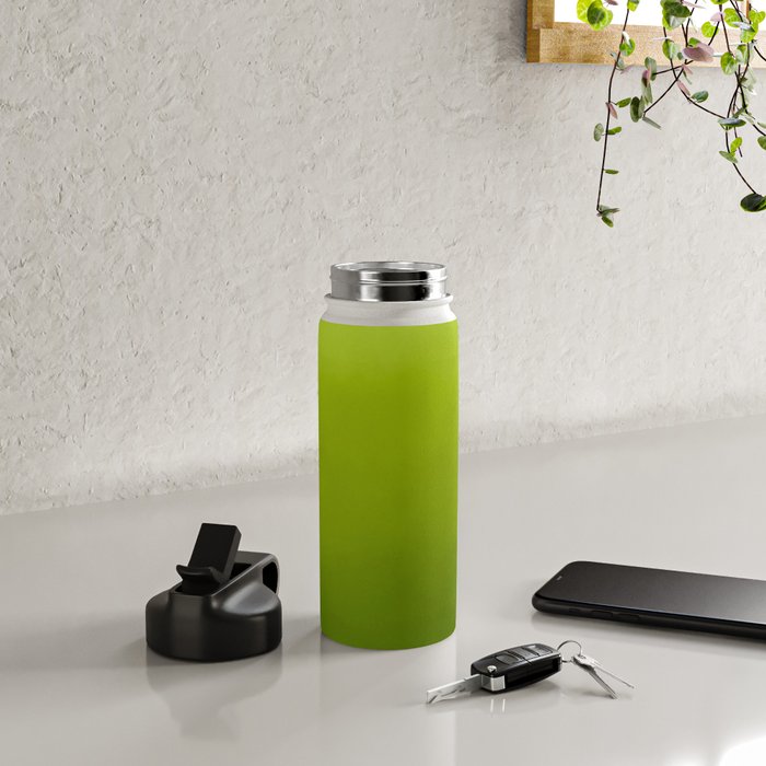 Fresh Green Ombre Abstract Watercolor Water Bottle Gallery Image 4