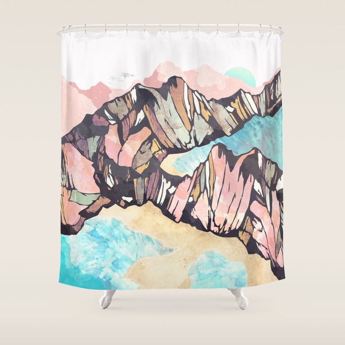 Solitary Beach Shower Curtain Gallery Image 1