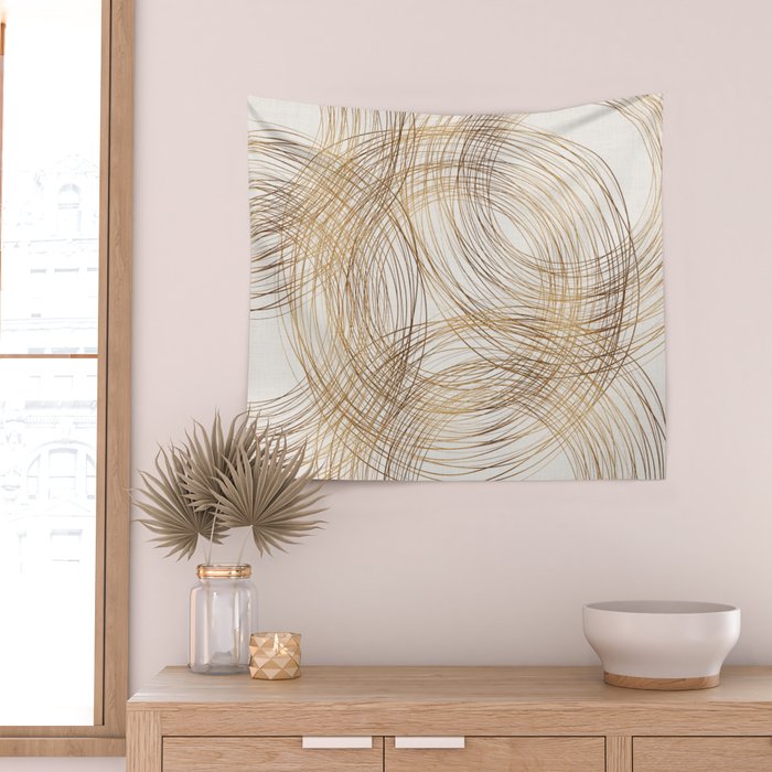 Metallic Circle Pattern Wall Tapestry Gallery Image 2