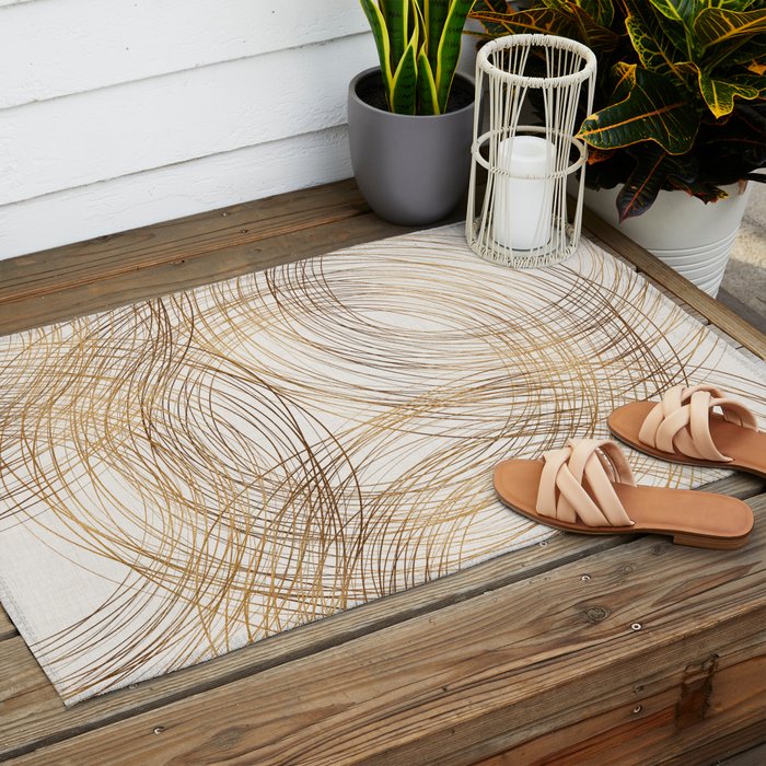 Metallic Circle Pattern Outdoor Rug Gallery Image 2