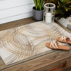 Metallic Circle Pattern Outdoor Rug Gallery Image 2