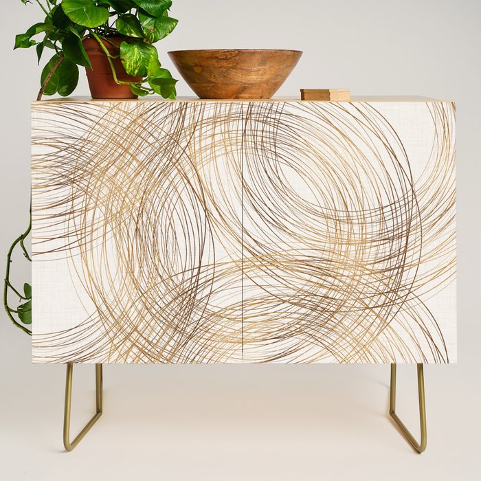 Metallic Circle Pattern Credenza Gallery Image 1