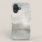 Break in the Weather II - Modern Abstract Painting, Light Teal, Sage Green Gray Cloudy Weather Ocean iPhone Case Gallery Image 1