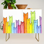 Rainbow of Cats Funny Whimsical Animals Credenza Gallery Image 1