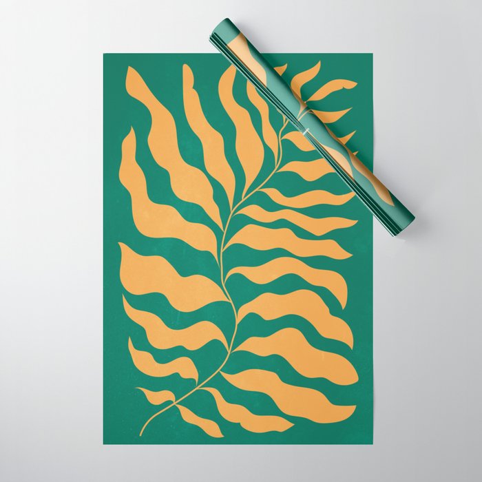 JAZZ FERNS 02 | Tropical Green & Casablanca Matisse Edition Wrapping Paper Gallery Image 1