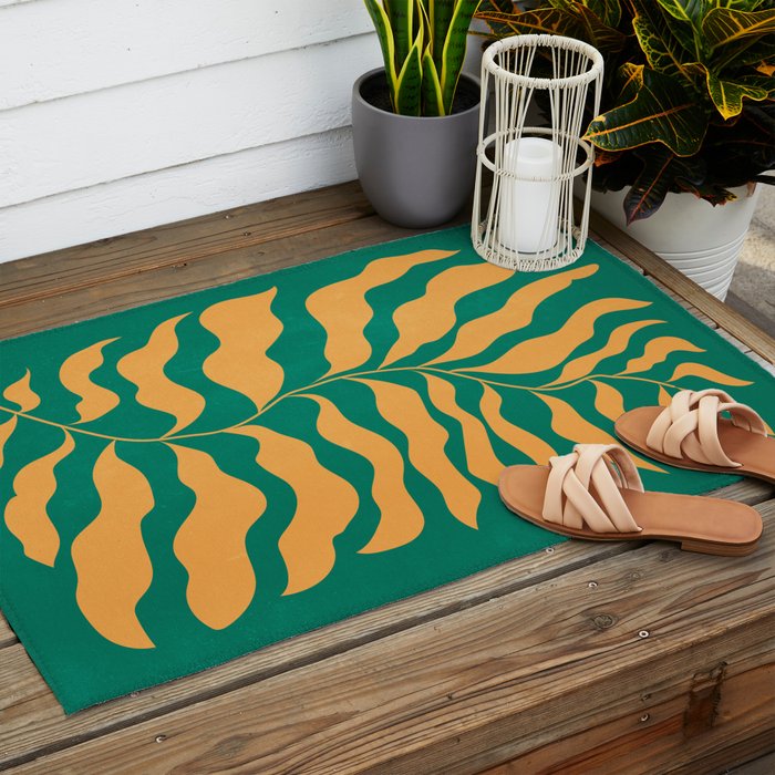 JAZZ FERNS 02 | Tropical Green & Casablanca Matisse Edition Outdoor Rug Gallery Image 2