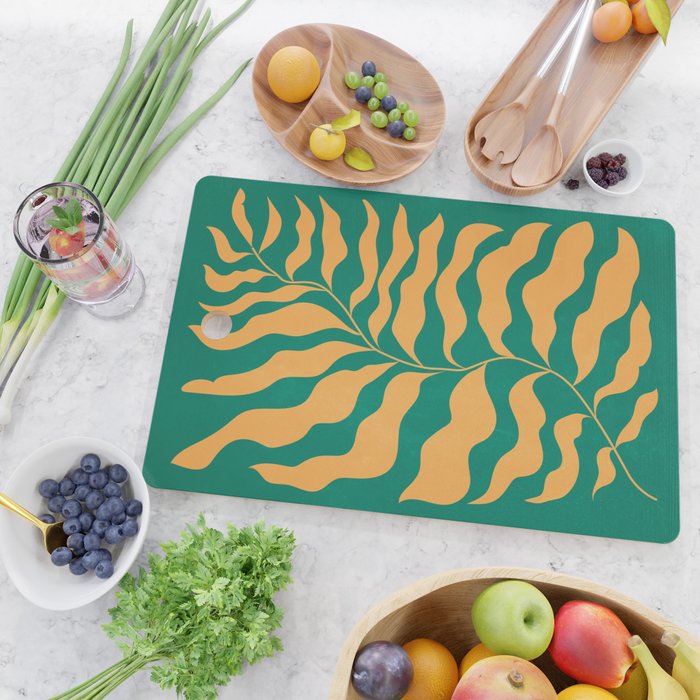 JAZZ FERNS 02 | Tropical Green & Casablanca Matisse Edition Cutting Board Gallery Image 2