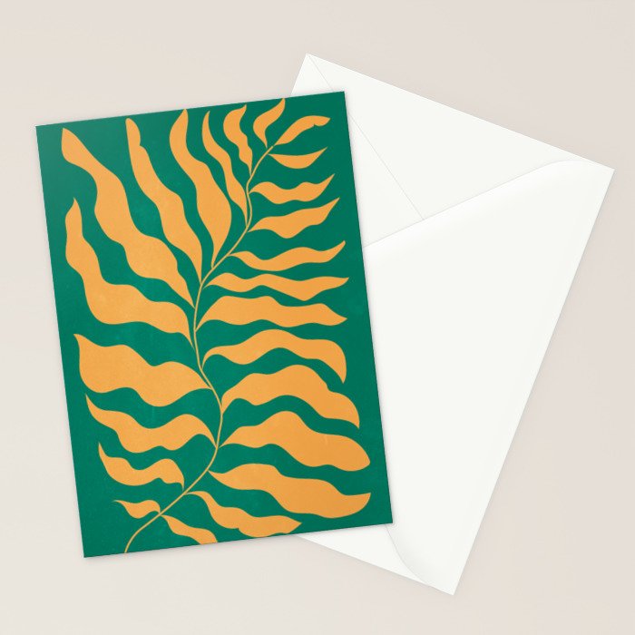 JAZZ FERNS 02 | Tropical Green & Casablanca Matisse Edition Stationery Card Gallery Image 2