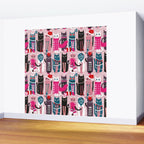 Feline Christmas vibes // pastel pink background green fuchsia pink white and black kittens Wall Mural Gallery Image 2