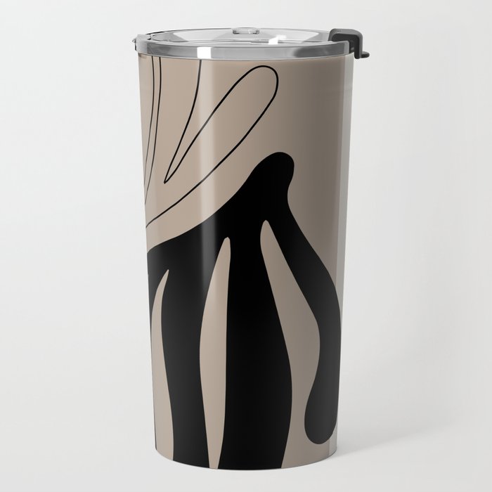 Matisse line leaf poster, abstract modern art, framed matisse print, eclectic plant wall decor Travel Mug Gallery Image 2