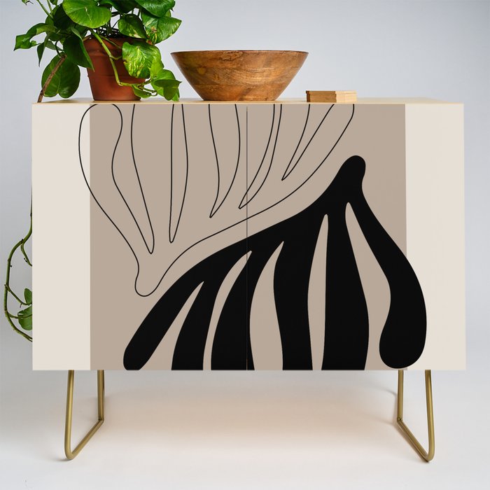 Matisse line leaf poster, abstract modern art, framed matisse print, eclectic plant wall decor Credenza Gallery Image 1