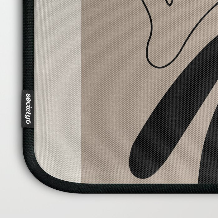 Matisse line leaf poster, abstract modern art, framed matisse print, eclectic plant wall decor Laptop Sleeve Gallery Image 3