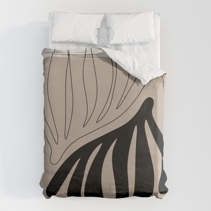 Matisse line leaf poster, abstract modern art, framed matisse print, eclectic plant wall decor Duvet Cover Gallery Image 6