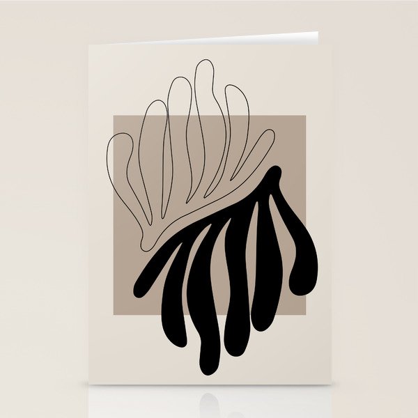 Matisse line leaf poster, abstract modern art, framed matisse print, eclectic plant wall decor Stationery Card Gallery Image 2