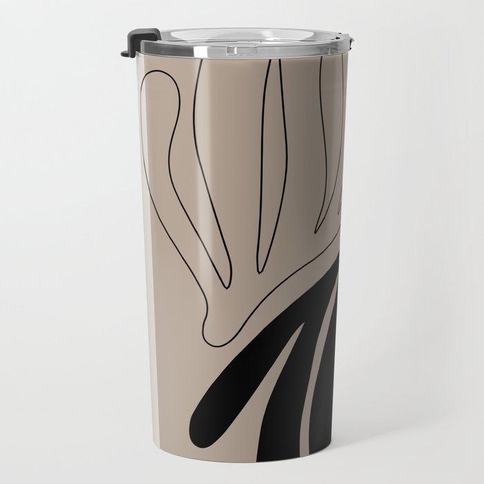 Matisse line leaf poster, abstract modern art, framed matisse print, eclectic plant wall decor Travel Mug Gallery Image 3