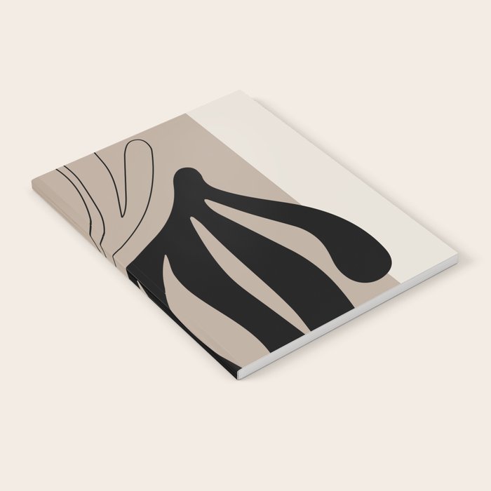 Matisse line leaf poster, abstract modern art, framed matisse print, eclectic plant wall decor Notebook Gallery Image 2