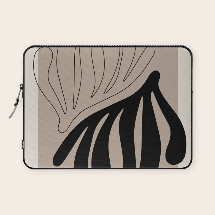 Matisse line leaf poster, abstract modern art, framed matisse print, eclectic plant wall decor Laptop Sleeve Gallery Image 1