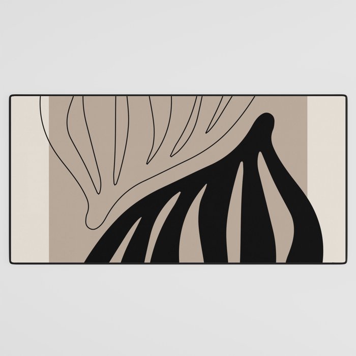 Matisse line leaf poster, abstract modern art, framed matisse print, eclectic plant wall decor Desk Mat Gallery Image 3