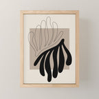 Matisse line leaf poster, abstract modern art, framed matisse print, eclectic plant wall decor Mini Art Print Gallery Image 1