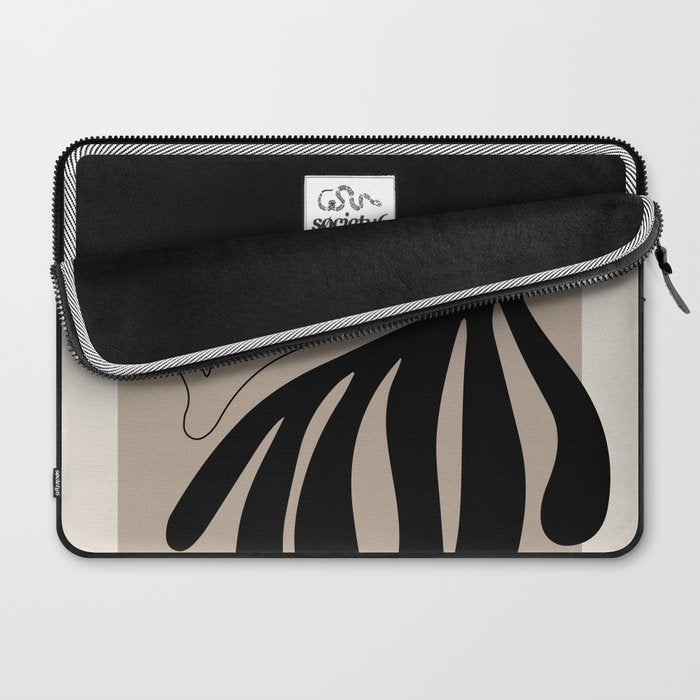 Matisse line leaf poster, abstract modern art, framed matisse print, eclectic plant wall decor Laptop Sleeve Gallery Image 2